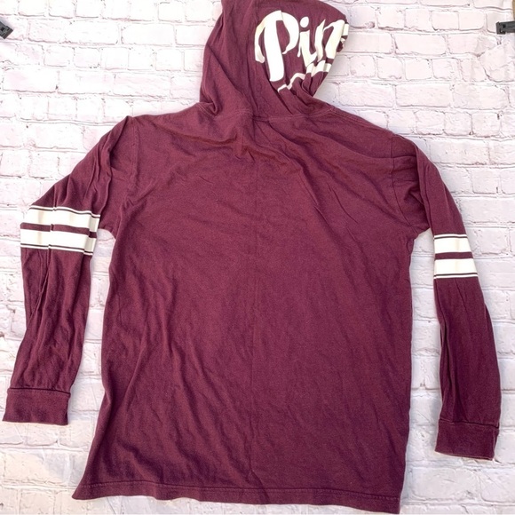 PINK | Victoria’s Secret deep burgundy pullover hoodie size Medium - Picture 7 of 9
